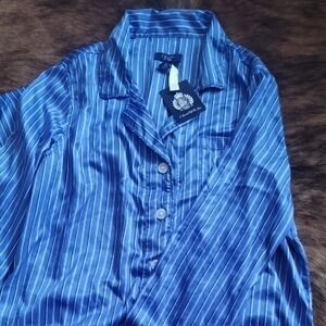 Chaps Blue Striped Pajama Set